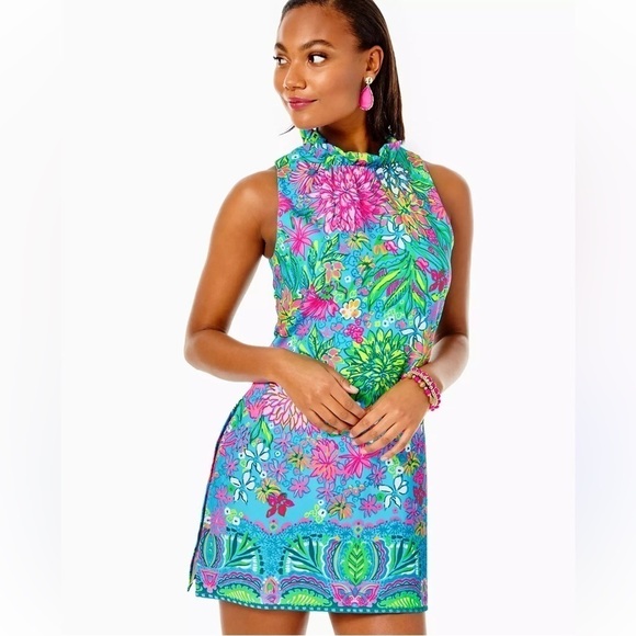 Lilly Pulitzer Pants - Lilly Pulitzer Adalina Romper Seabreeze Blue Walking On Sunshine NWT